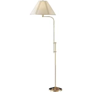 67.5 in. Bronze 1 Dimmable (Full Range) Standard Floor Lamp for Living Room with Cotton Empire Shade