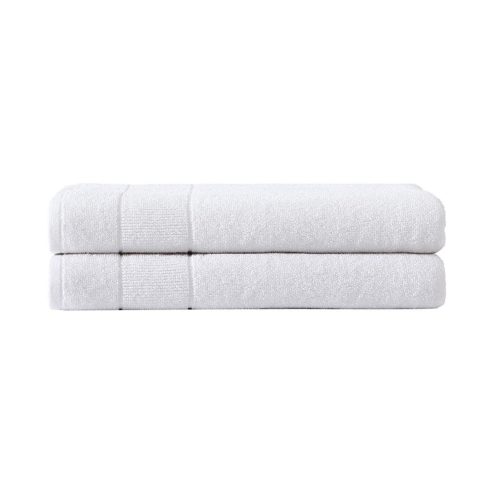 Grey and White Bath Towel by Santa Barbara