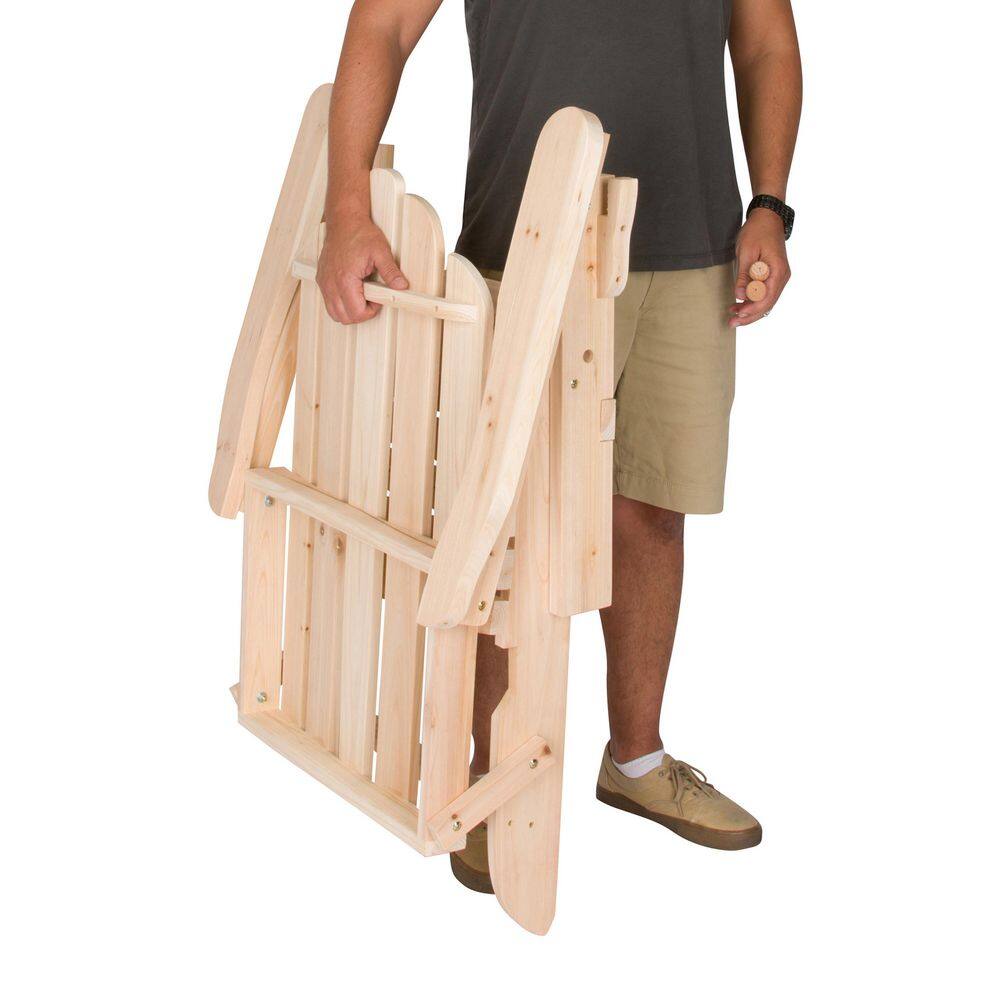 "37""H Natural Wooden Indoor/Outdoor Marina Folding Adirondack Chair, Home Patio Porch Furniture" price history on PriceWatchPro