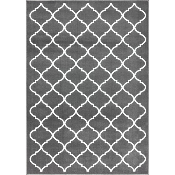 SUSSEXHOME Area Rugs Modern Desing for Living Room 2 x 3 Gray/White