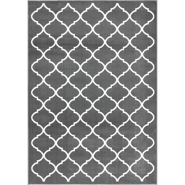 Area Rugs Modern Desing for Living Room 4 x 6 Gray/White