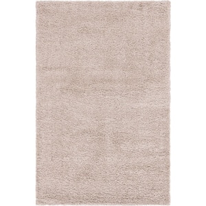 Solid Shag Taupe 6 ft. x 9 ft. Area Rug