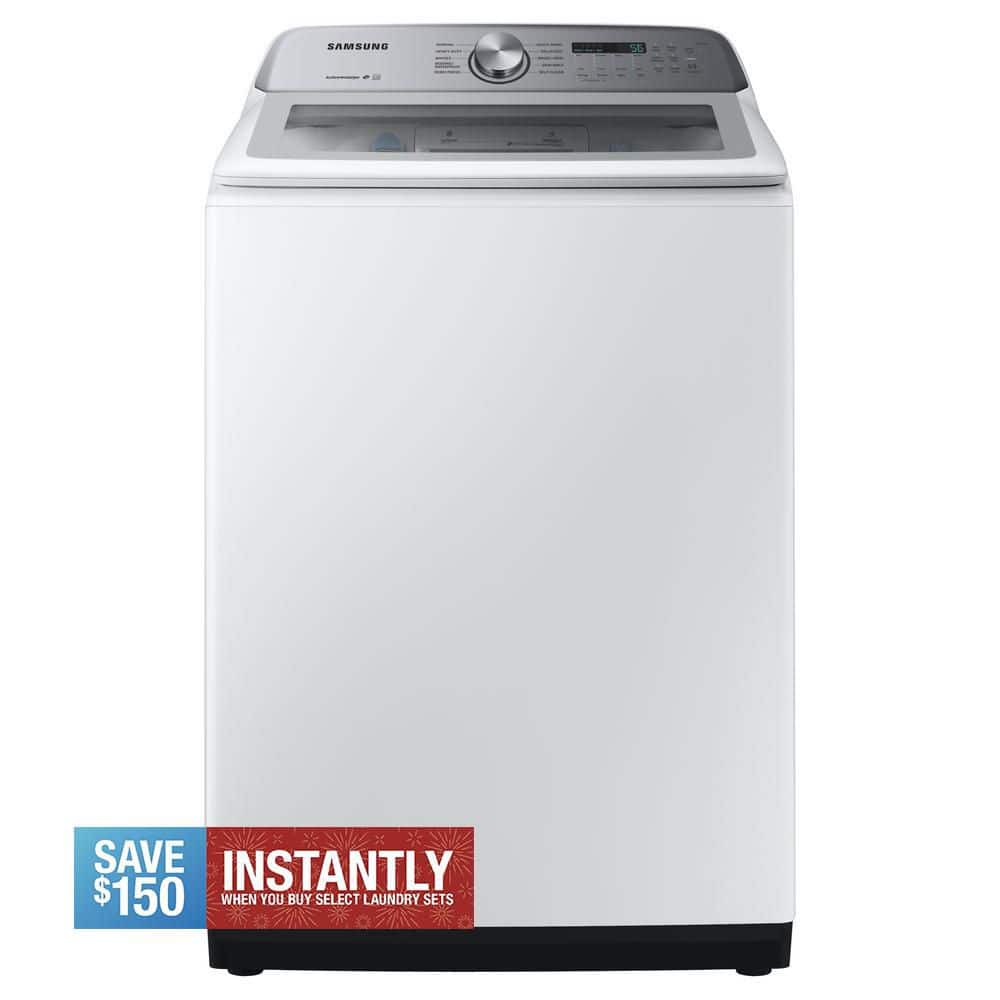 4.9 cu. ft. High-Efficiency Top Load Washer with Agitator and Active Water Jet in White, ENERGY STAR