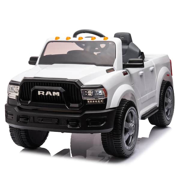 12V Large Kids Ride On Electric Pickup W/Parents Control for Kids Aged 3-5 in White