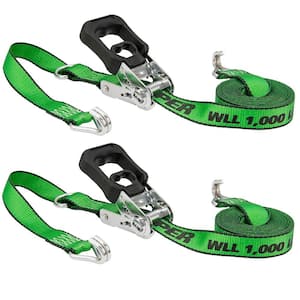 1.25 in x 16 ft. 1,000 lbs. Chrome Ratchet Tie Down Strap (2 Pack)