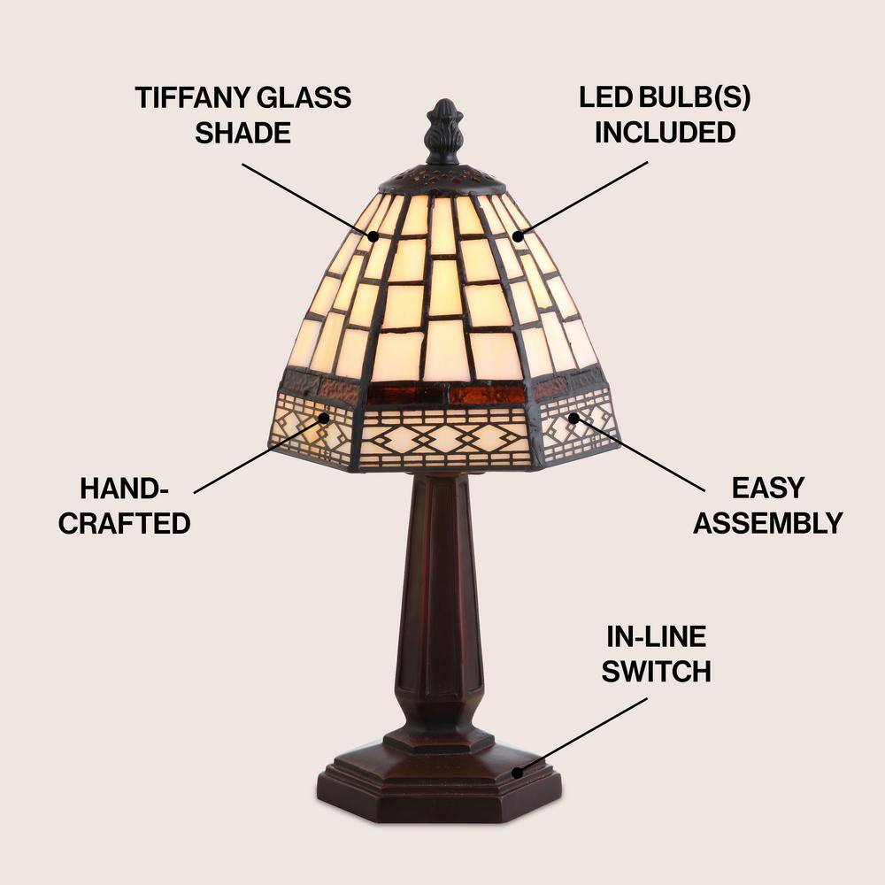 Carter 12" Bronze Stained Glass LED Table Lamp