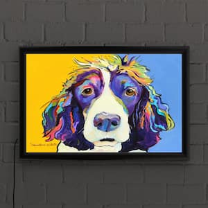 "Sadie" by Pat Saunders-White Framed with LED Light Animal Wall Art 16 in. x 24 in.