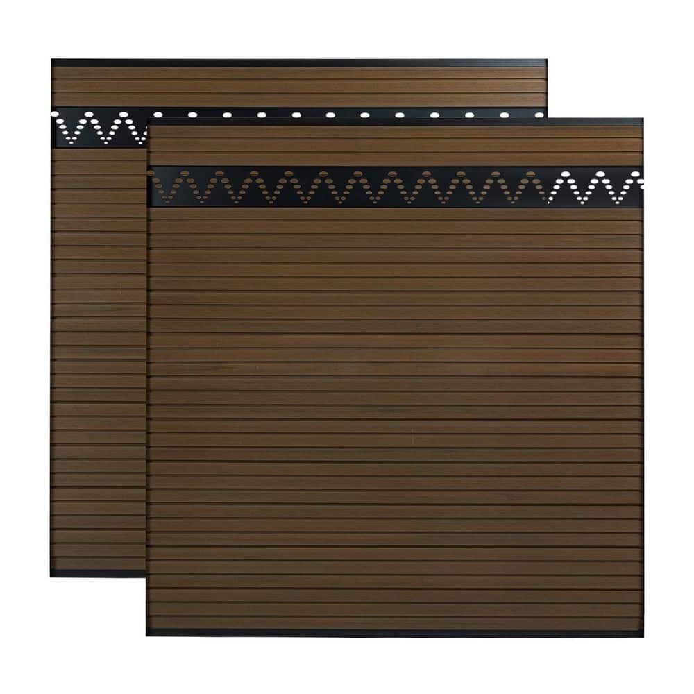Euro Style 5.9 ft. H x 5.9 ft. W Brown Composite Fence Panels Carved Arched Hollow Privacy Panel without Post (2 Sets) price history on PriceWatchPro