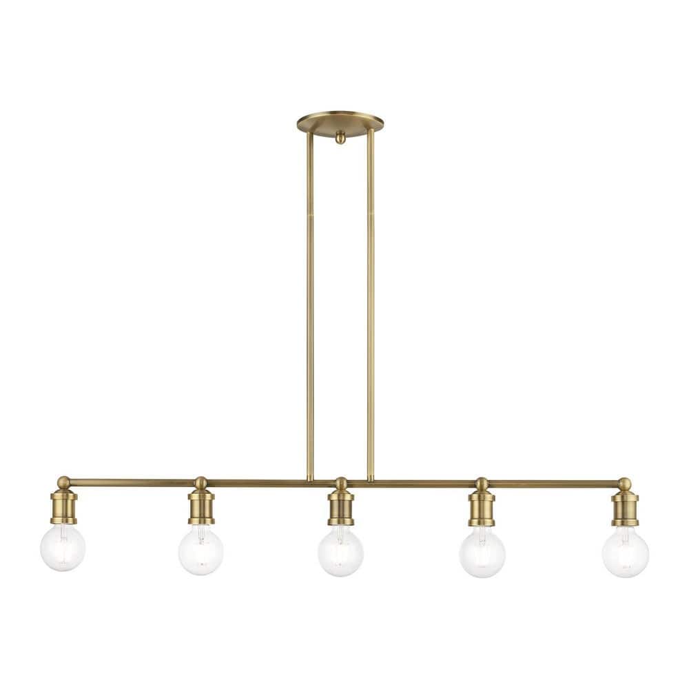 Lansdale Antique Brass 5-Light Linear Chandelier
