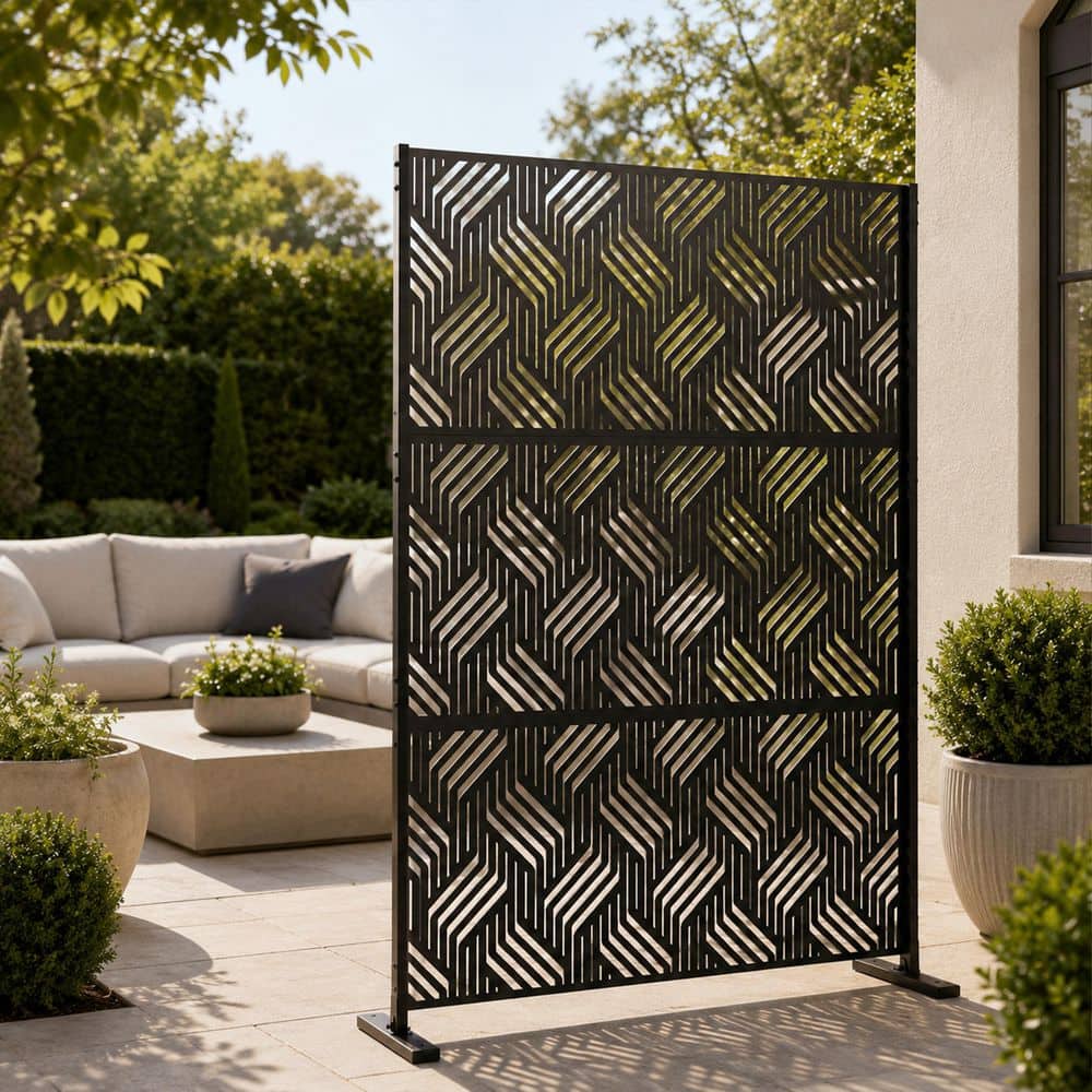 ガーデンフェンス KOZYARD Powder Coated Galvanized Steel Privacy Screen 74 in. H x