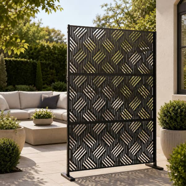 ガーデン フェンス KOZYARD Powder Coated Galvanized Steel Privacy Screen 74 in. H x