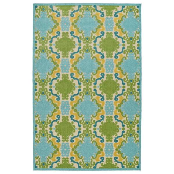 Kaleen Five Seasons Blue 5 ft. x 8 ft. Indoor/Outdoor Area Rug