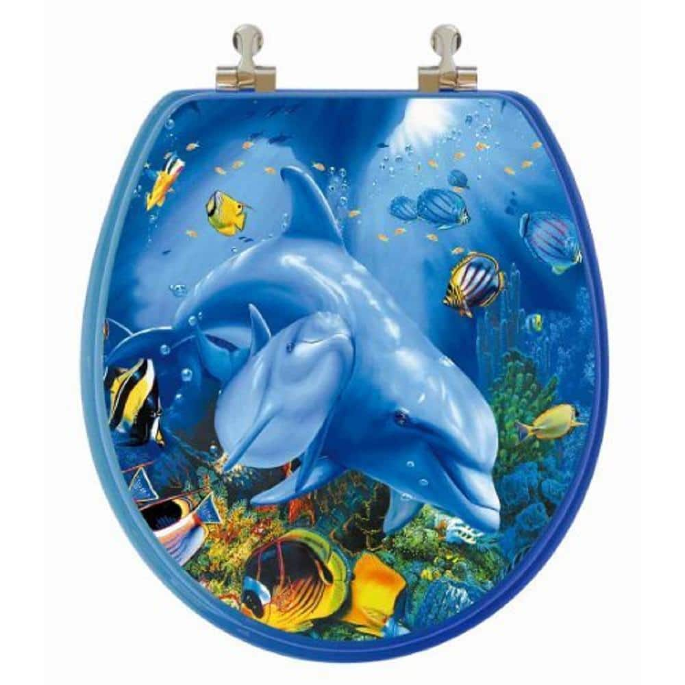 Ginsey Soft Toilet Seat - Dolphins - New Open Box Item