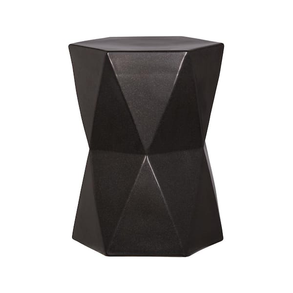 Emissary Matrix 18 in. H Gunmetal Hexagon Ceramic Garden Stool