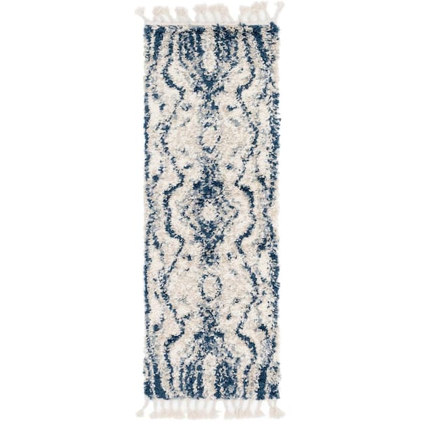 Hygge Shag Valley Blue 2 ft. 2 in. x 6 ft. Runner Rug
