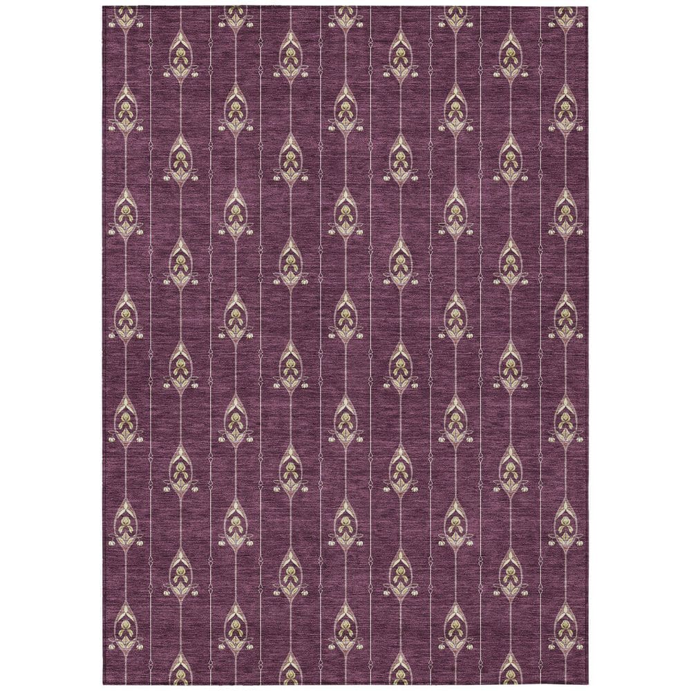Chantille Machine Washable Indoor/Outdoor Abstract ACN2691 Eggplant 8 ft. x 10 ft. Area Rug price history on PriceWatchPro