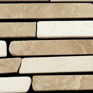 Sticks Mosaic Tile Sample Color Tan and White 4 in. x 6 in.