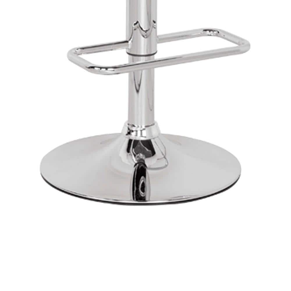 Rania Gray Acrylic and Chrome Adjustable Swivel Bar Stool