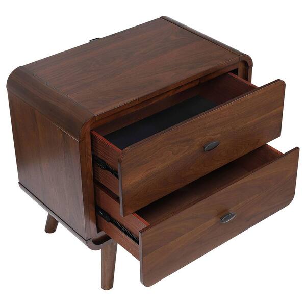 Coaster Robyn 2-Drawer Nightstand Dark Walnut 205132 - The Home Depot