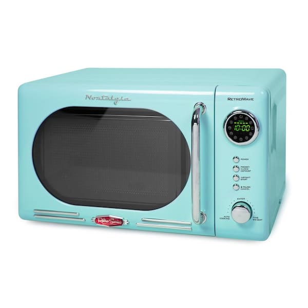 Nostalgia Retro 0.7 cu. ft. 700-Watt Countertop Microwave Oven in Aqua