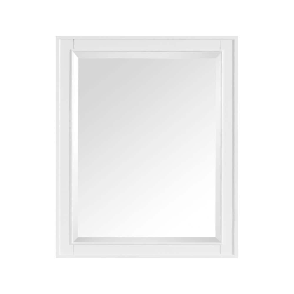 Madison 28" Brown Wood Rectangular Bathroom Vanity Mirror