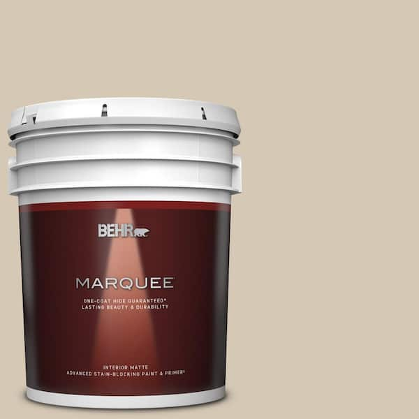 BEHR MARQUEE 5 gal. #MQ3-10 French Beige One-Coat Hide Matte Interior Paint & Primer