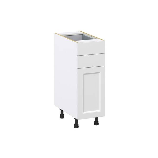 J COLLECTION Alton 30 in. W x 24 in. D x 34.5 in. H Painted White Shaker Assembled Base Kitchen Cabinet with Two 5 in. Drawers