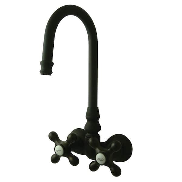 Kingston Brass Vintage 2-Handle Wall-Mount Claw Foot Tub Faucet in Oil Rubbed Bronze