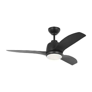 Avila Coastal 44 in. Indoor/Outdoor Midnight Black Ceiling Fan with Integrated LED-Light Kit and and Remote Included