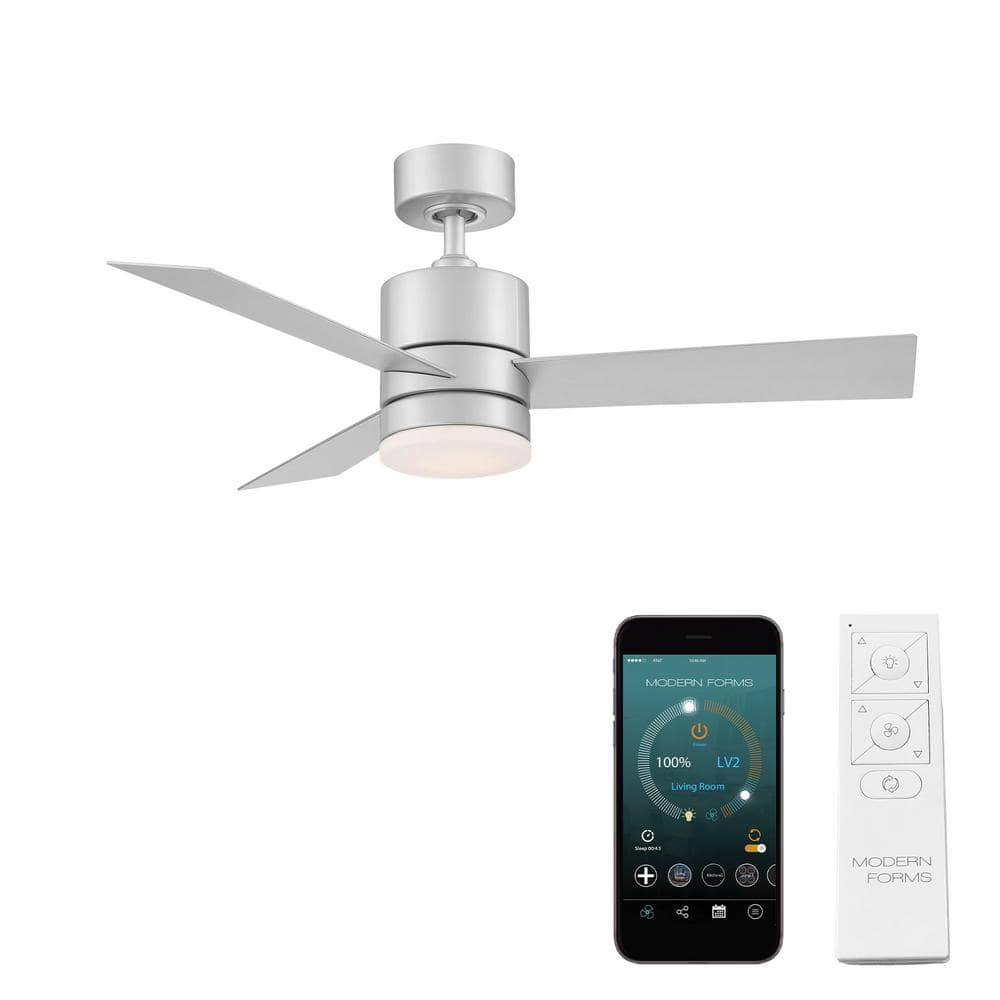 Titanium Silver 44" Smart Ceiling Fan with LED Light and Remote