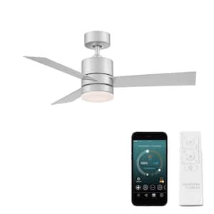 Axis 44 in. Smart Indoor/Outdoor 3-Blade Ceiling Fan Titanium Silver with 3000K LED and Remote Control