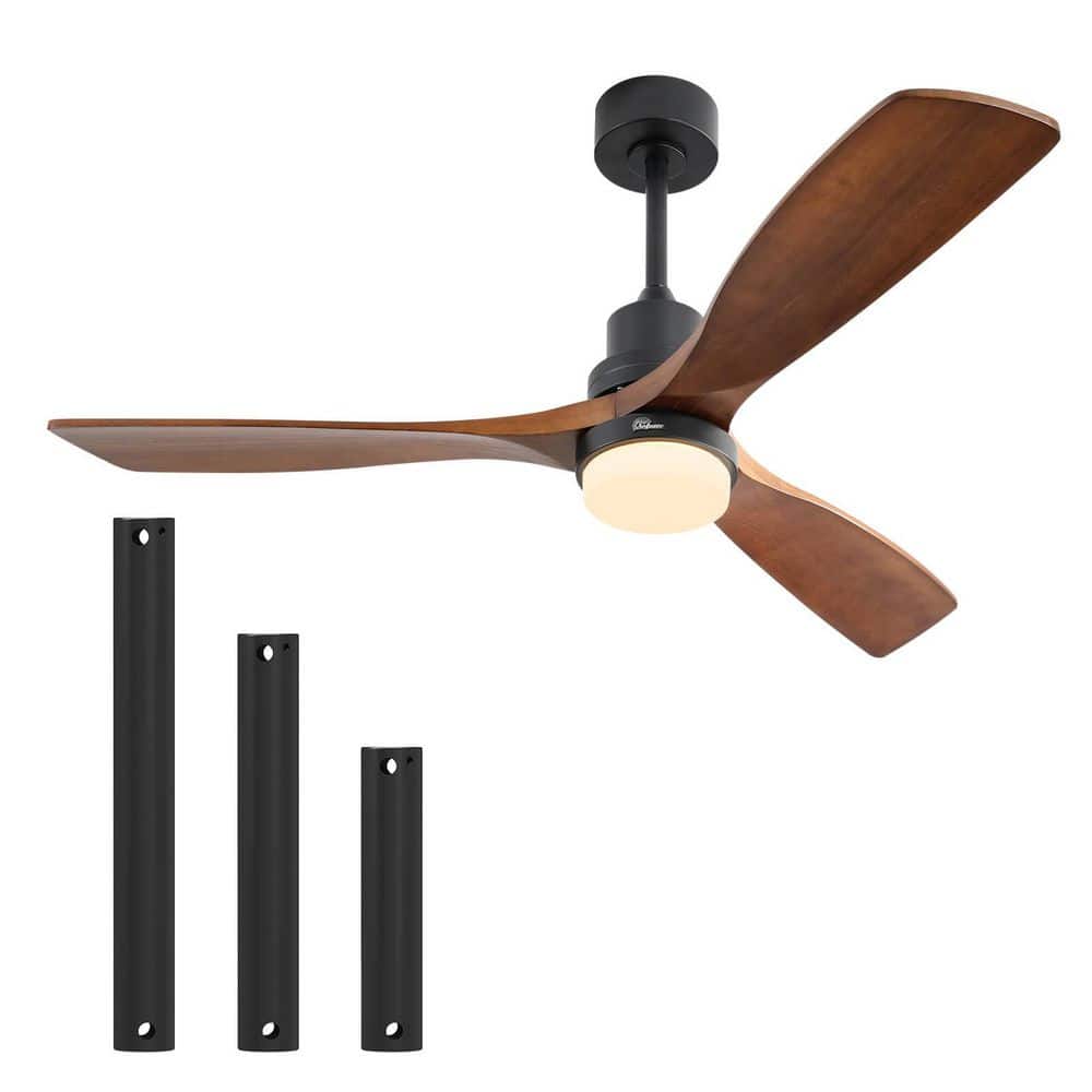 52 in. Integrated LED Indoor/Outdoor Black Ceiling Fan with Light Kit and Remote Control price history on PriceWatchPro