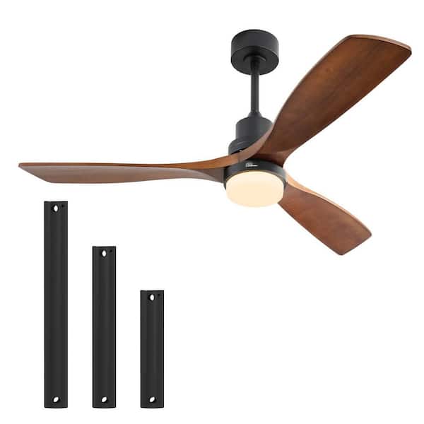 52 in. Integrated LED Indoor/Outdoor Black Ceiling Fan with Light Kit and Remote Control