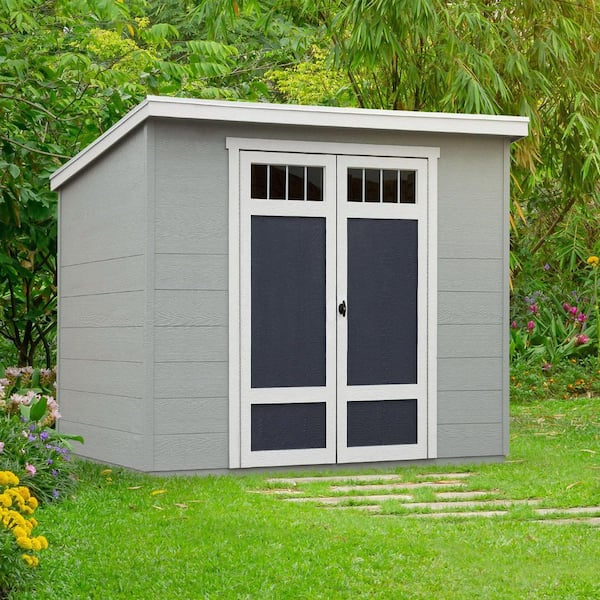 Handy Home Products Highland Do-It Yourself 8 ft. W x 6 ft. D Complete Outdoor Wood Utility Shed with Palram Roof and Windows (48 sq. ft.)