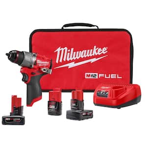 M12 FUEL 12-Volt Lithium-Ion Brushless Cordless 1/2 in. Hammer Drill Kit with M12 6.0Ah Battery