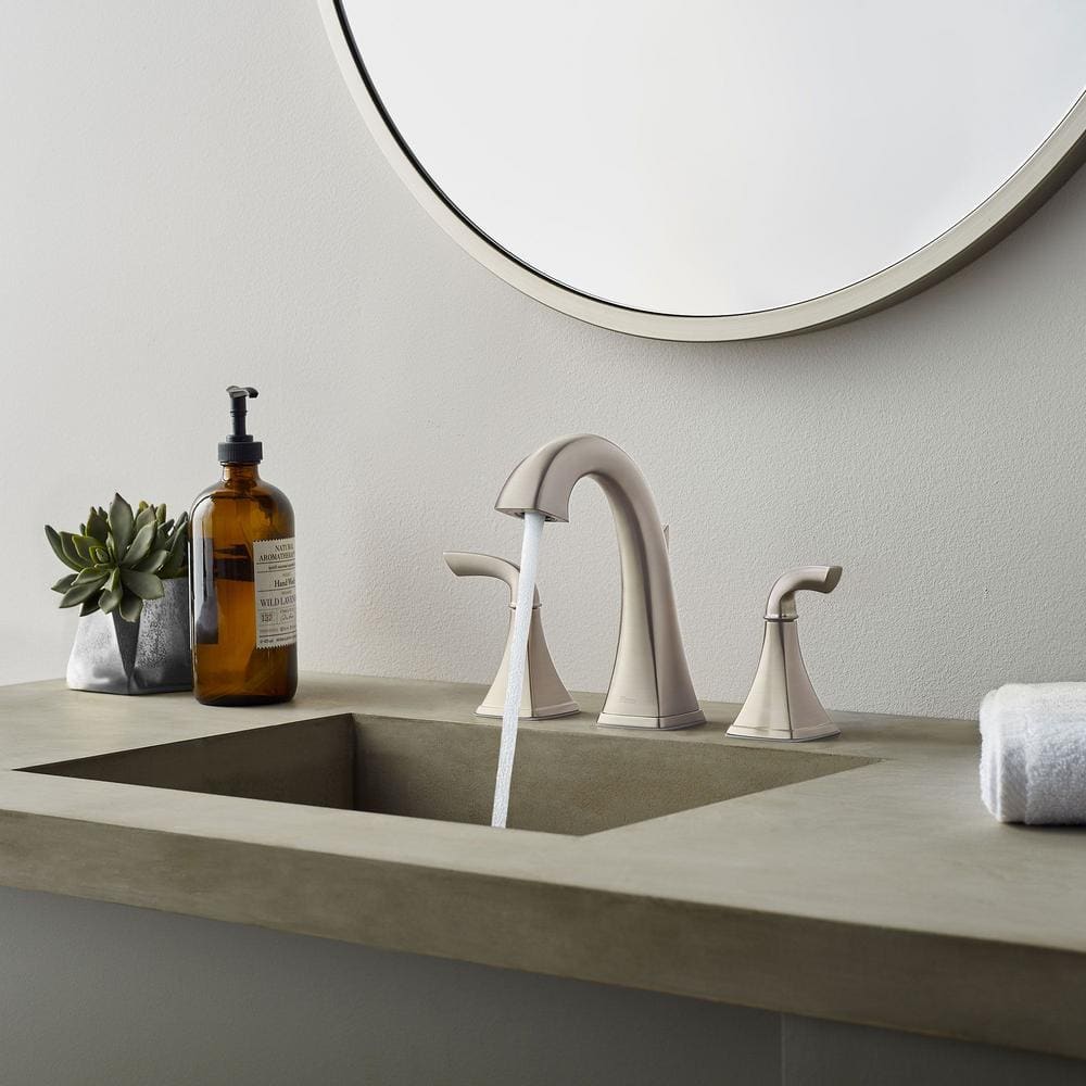 Brushed Nickel Widespread Double Handle Bath Faucet
