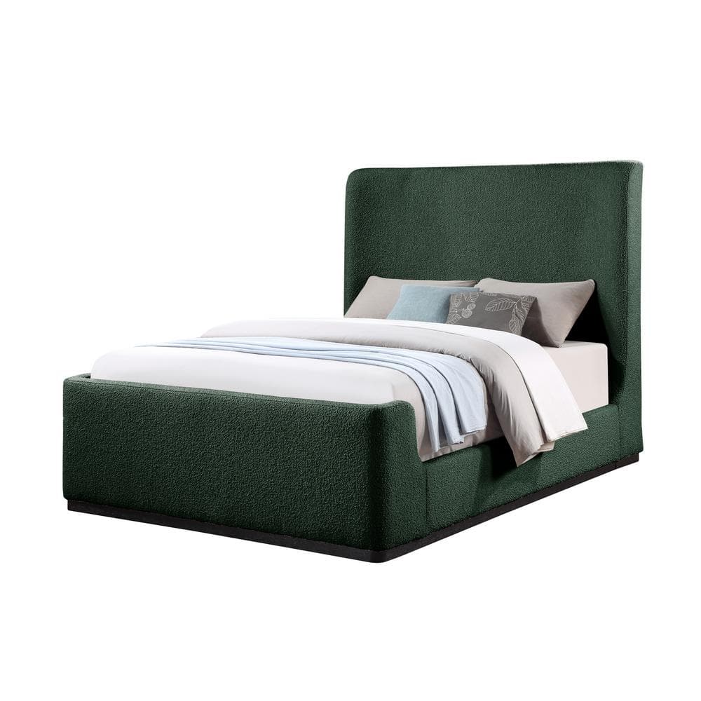 Best Master Furniture Bradbury Green Wood Frame King Platform Bed with
