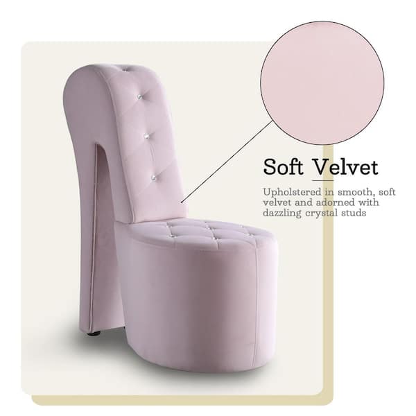 Jackson Pink Velvet High Heel Shoe Chair