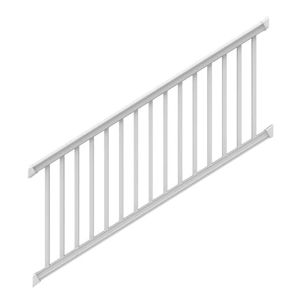 Barrette Outdoor Living Bella Premier Series 8 ft. x 42 in. White Stair Rail Kit with Square Balusters