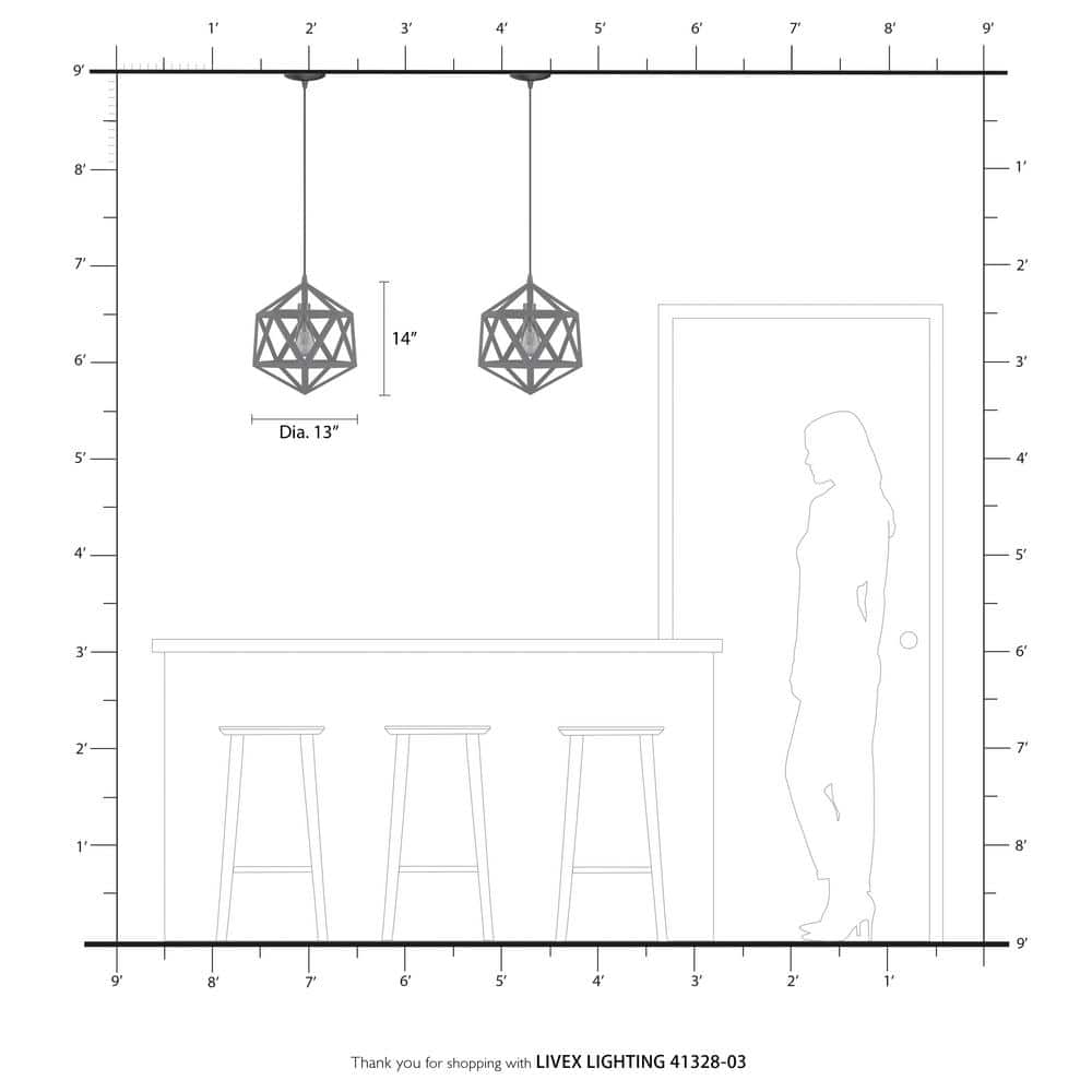White Geometric Metal Mini Pendant Light