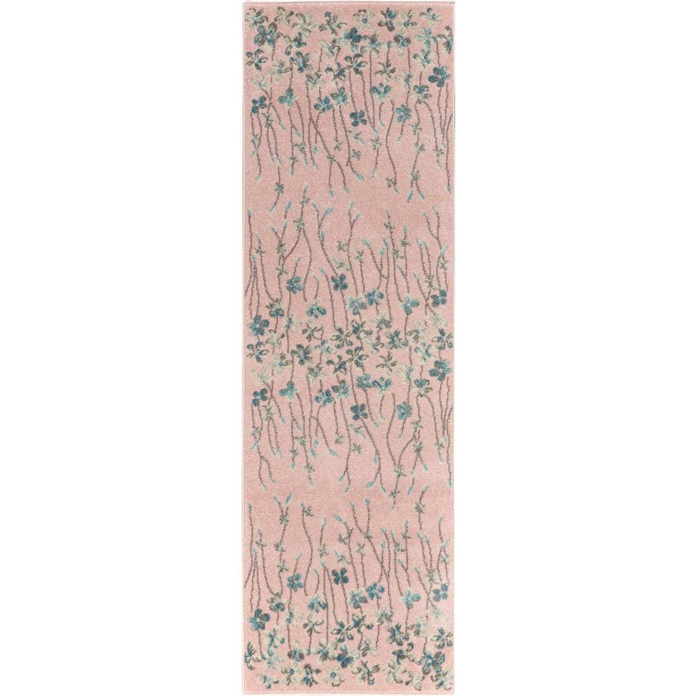Bohemian Blossom Pink Floral Soft Viscose Area Rug