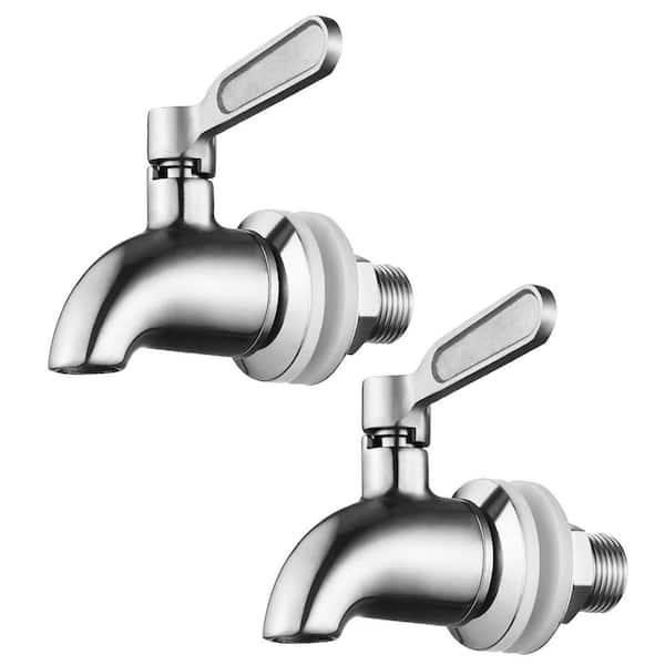 2 Handle Beverage Faucet with Stainless Steel Rust Resistant High Flow Easy Install in Silver Stainless Steel 2 Pack