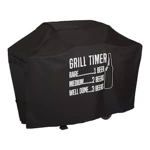 Chalet Water Resistant Grill Timer 3 to 4-Burner Grill Cover, 62 in. W x 25 in. D x 46 in. H, Black
