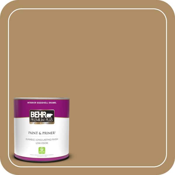 BEHR PREMIUM PLUS 1 qt. #300F-5 Brown Rabbit Eggshell Enamel Low Odor Interior Paint & Primer