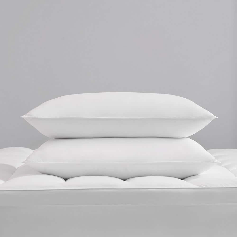 Jumbo White Hypoallergenic Polyester Throw Pillow Set