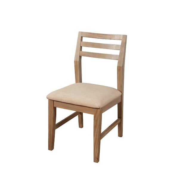 Alpine Furniture Aiden Weathered Natural Solid Wood Side Chair Set of 2