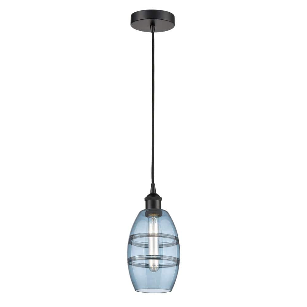 Vaz 100-Watt 1-Light Matte Black Standard Mini Pendant Light with Painted Glass Shade, No Bulbs Included price history on PriceWatchPro