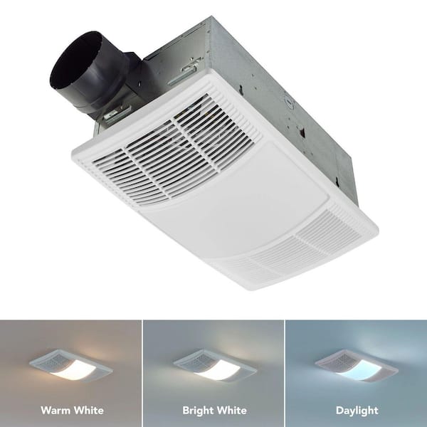 PowerHeat 80 CFM Ceiling Bathroom Exhaust Fan with Heater and CCT LED Lighting