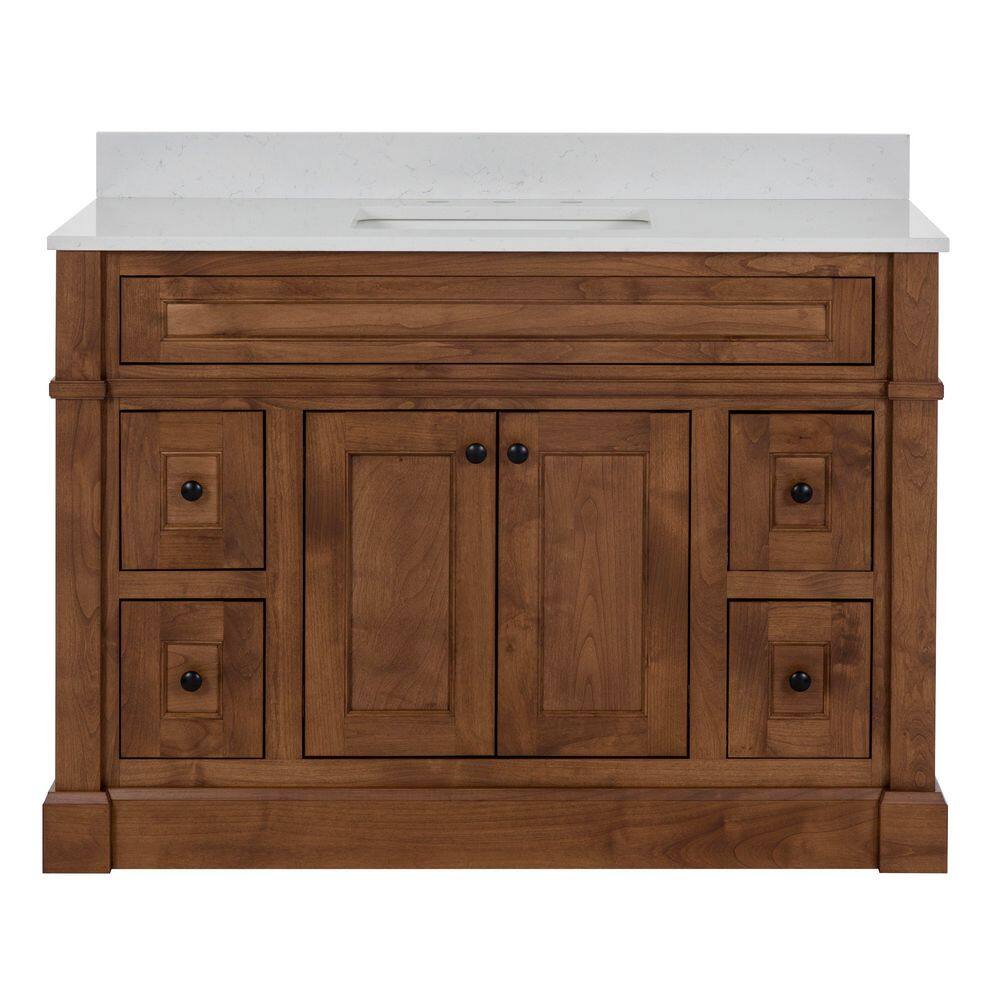 Horsham 49 in. Single Sink Dawn Brown Bath Vanity with Mineral White Quartz Top Assembled price history on PriceWatchPro