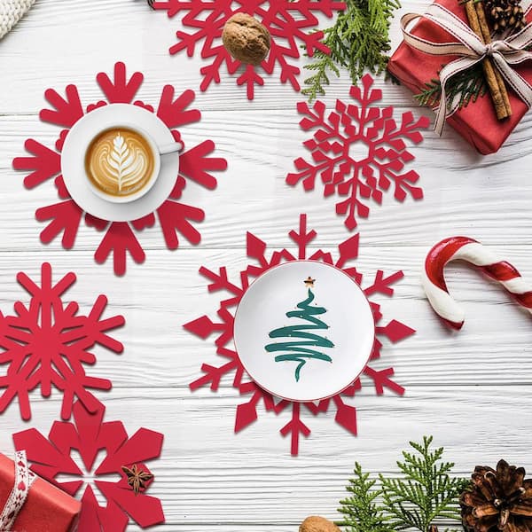 20-Piece Christmas Snowflake Pot and Pan Protectors and Separators for Stacking and Protecting Glassware